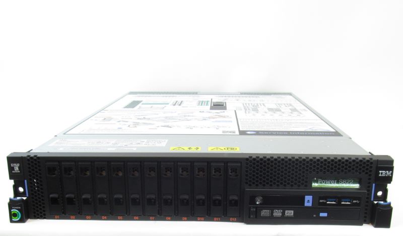 IBM 8284-22A S822 P8 Power8 Server 12Core 3.89GHz (EPX1),64GB,146GB, PVM STD