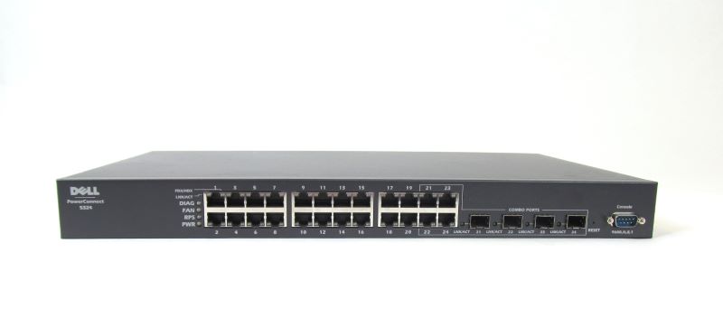 Dell PowerConnect 8024F 24P 10GbE SFP+ 4P 10GbE Switch, Dual AC PS